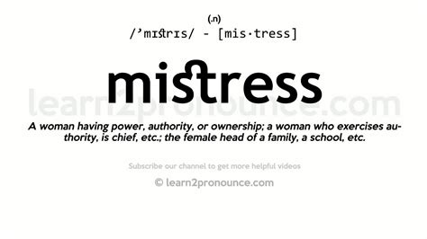 MISTRESS definition in American English